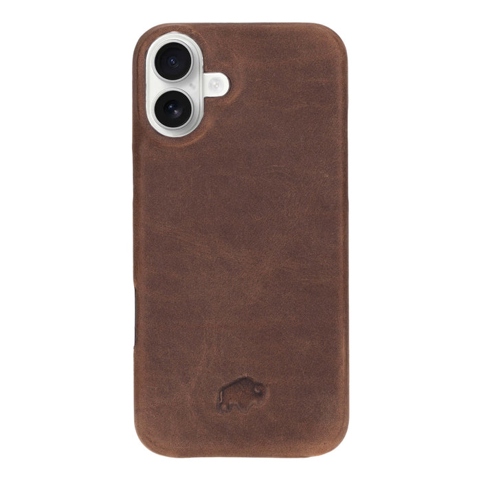 iPhone 16 Plus Leather Wallet Case - Burkley Classic 2 - in - 1 Detachable Folio, Distressed Coffee - BlackBrook Case