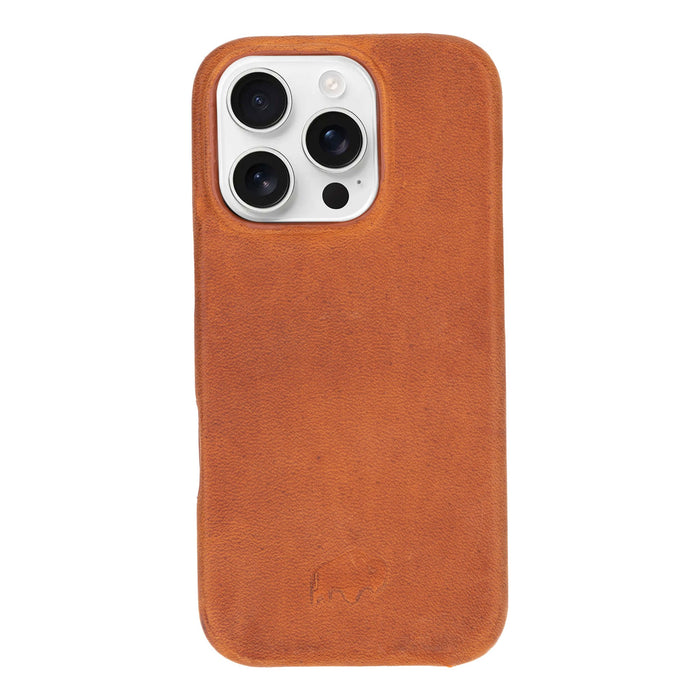 iPhone 16 Pro Leather Wallet Case - Burkley Classic 2 - in - 1 Detachable Folio, Golden Brown - BlackBrook Case