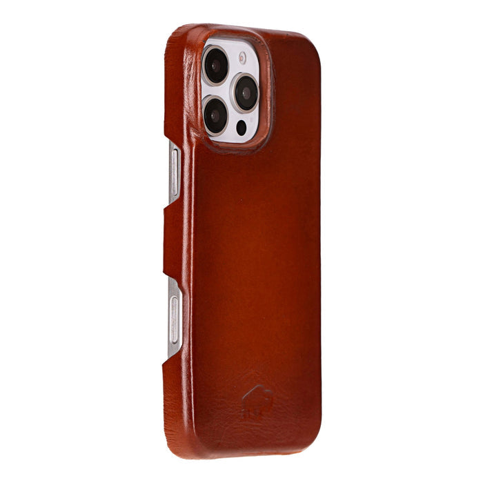 iPhone 16 Pro Max Leather Wallet Case - Burkley Classic 2 - in - 1 Detachable Folio, Burnished Tan - BlackBrook Case