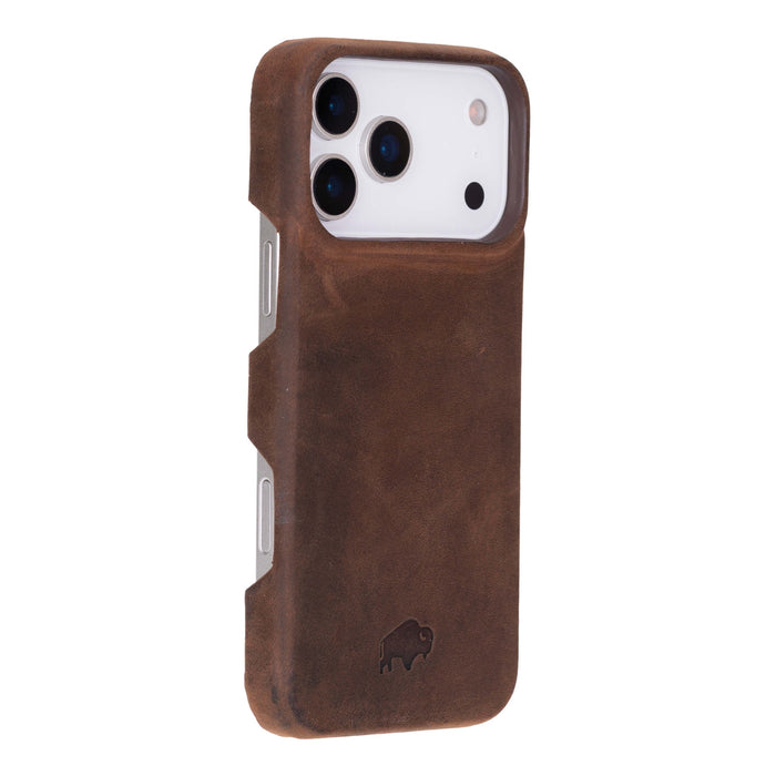 iPhone 18 Pro Max Leather Wallet Case - Burkley Classic 2 - in - 1 Detachable Folio, Distressed Coffee - BlackBrook Case
