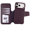 Burkley 2-in-1 Full-Grain Leather Detachable Wallet Case for iPhone 18 Pro Max, Burgundy - BlackBrook Case