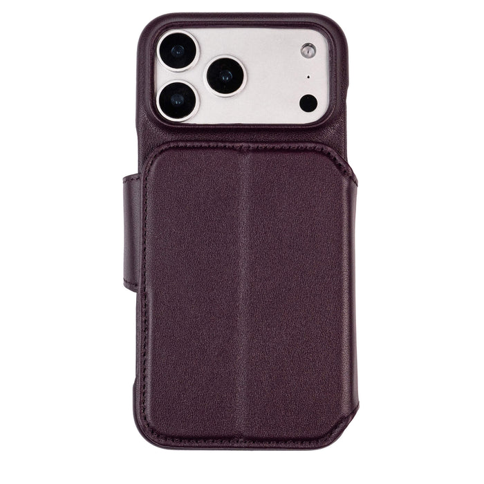 Burkley 2-in-1 Full-Grain Leather Detachable Wallet Case for iPhone 18 Pro Max, Burgundy - BlackBrook Case