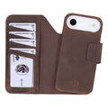 iPhone 17 Air Leather Wallet Case - Burkley Classic 2 - in - 1 Detachable Folio, Distressed Coffee - BlackBrook Case