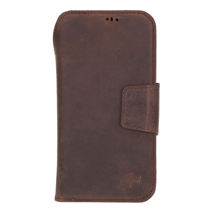 iPhone 17 Air Leather Wallet Case - Burkley Classic 2 - in - 1 Detachable Folio, Distressed Coffee - BlackBrook Case