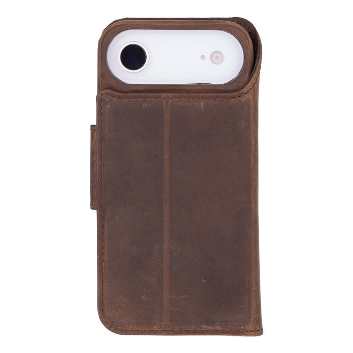iPhone 17 Air Leather Wallet Case - Burkley Classic 2 - in - 1 Detachable Folio, Distressed Coffee - BlackBrook Case