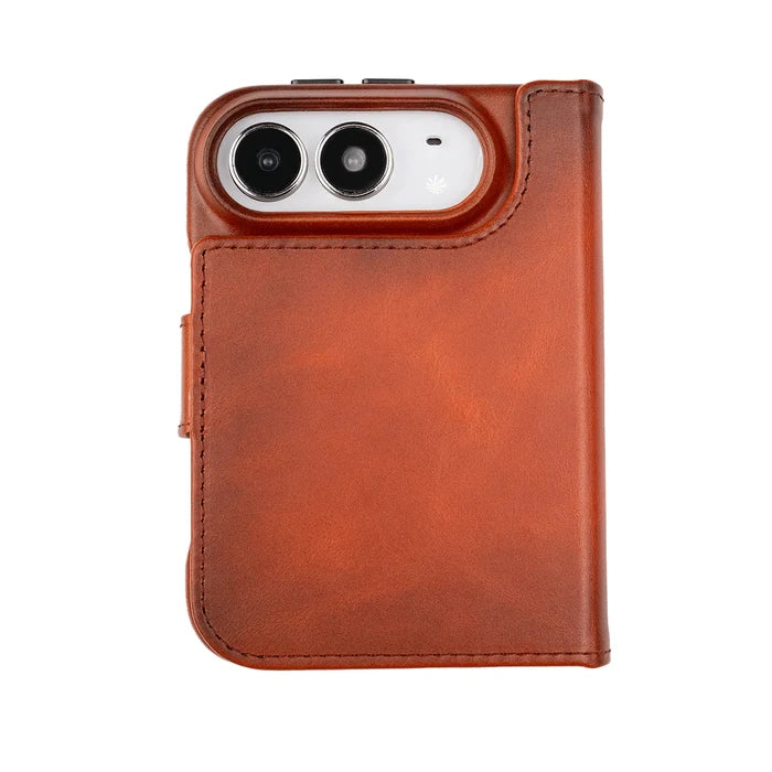 Burkley Detachable Wallet Case for iPhone Duo, Burnished Tan