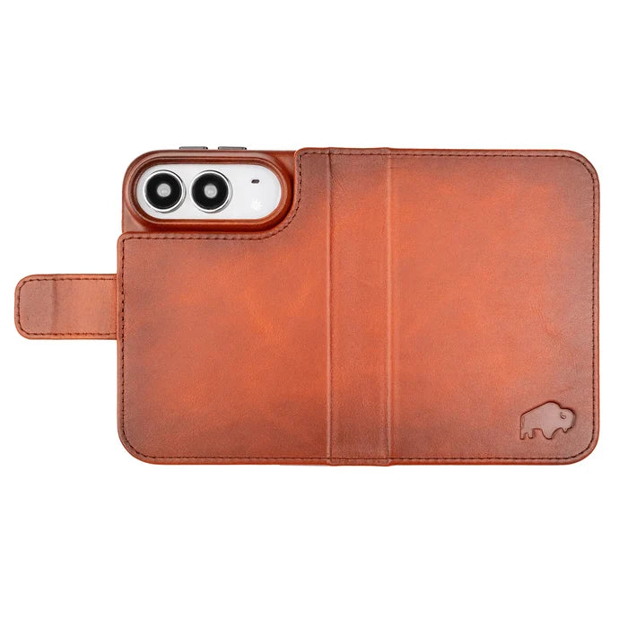 Burkley Detachable Wallet Case for iPhone Duo, Burnished Tan