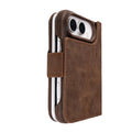 Burkley Detachable Wallet Case for iPhone Duo, Distressed Coffee - BlackBrook Case