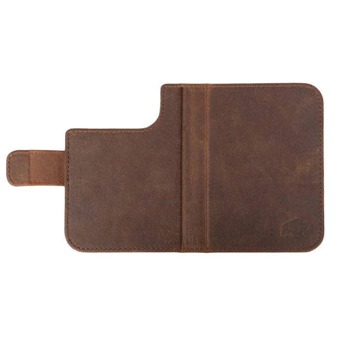 Burkley Detachable Wallet Case for iPhone Duo, Distressed Coffee - BlackBrook Case