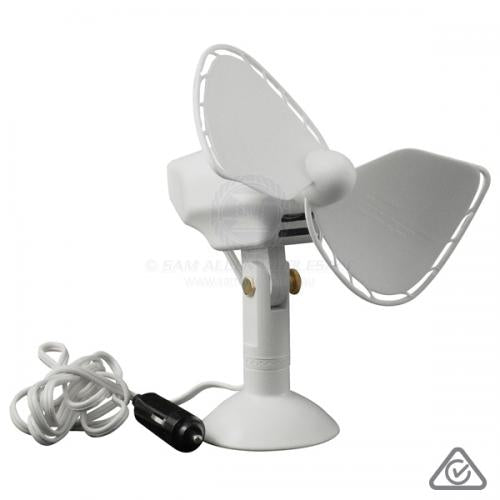 CAFRAMO FAN 2 SPEED ULTIMATE with LIGHTER PLUG - WHITE