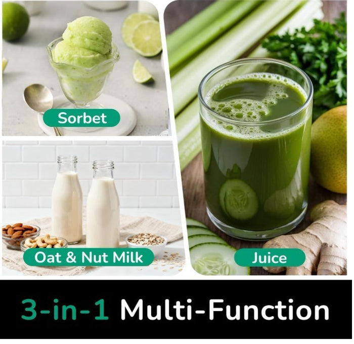 Canoly 150mm Cold Press Juicer with 3-in-1 Strainers, BPA Free – Space Gray-269