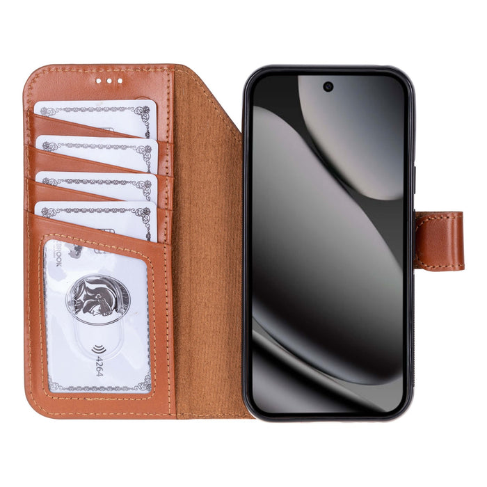 Carter Leather Pixel 10 Detachable Wallet Case, Burnished Tan - BlackBrook Case