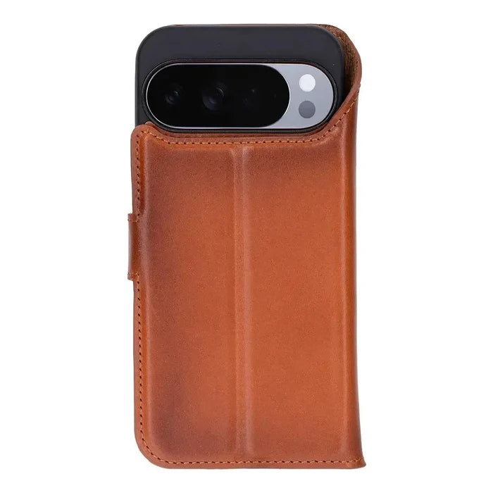 Carter Leather Pixel 10 Pro XL Detachable Wallet Case, Rustic Tan - BlackBrook Case