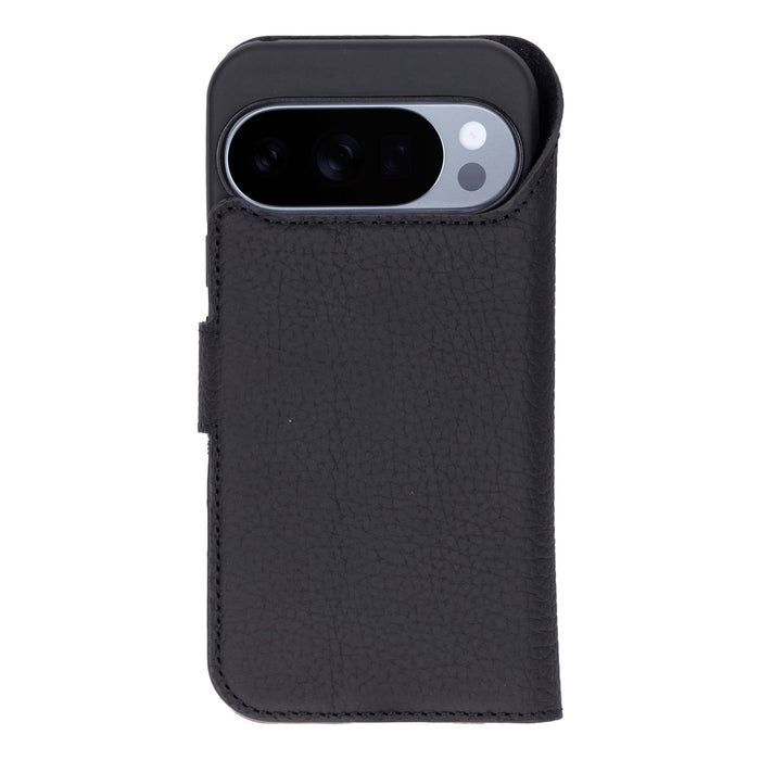 Carter Leather Pixel 10 Pro XL Detachable Wallet Case, Pebble Black - BlackBrook Case