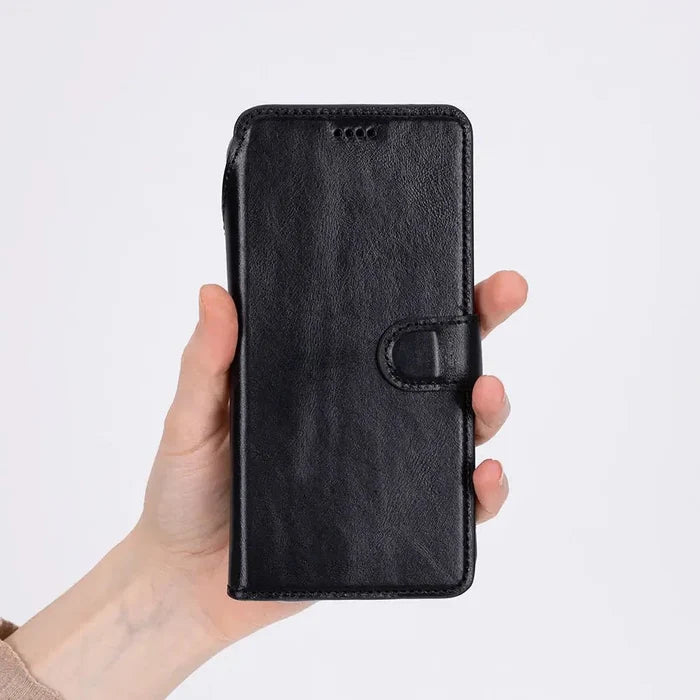 Carter Leather Pixel 10 / 10 Pro Detachable Wallet Case, Rustic Black - BlackBrook Case