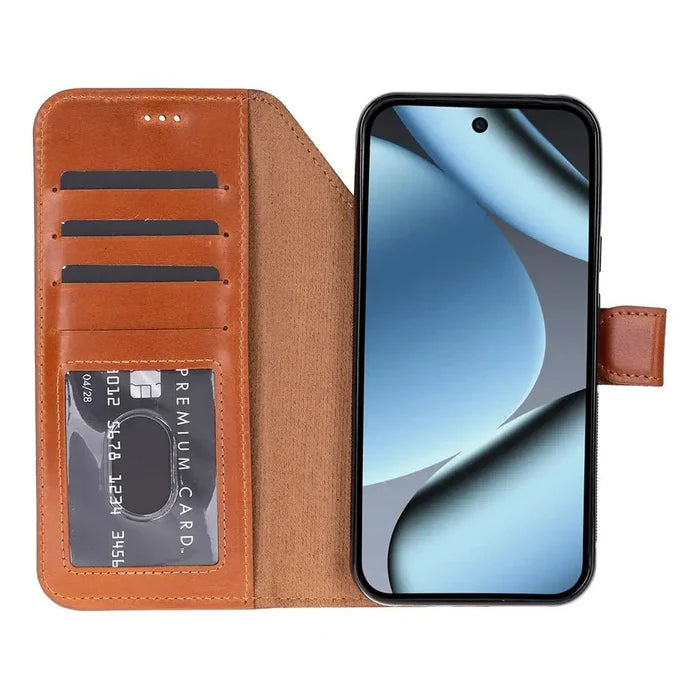 Carter Leather Pixel 10 Pro XL Detachable Wallet Case, Rustic Tan - BlackBrook Case