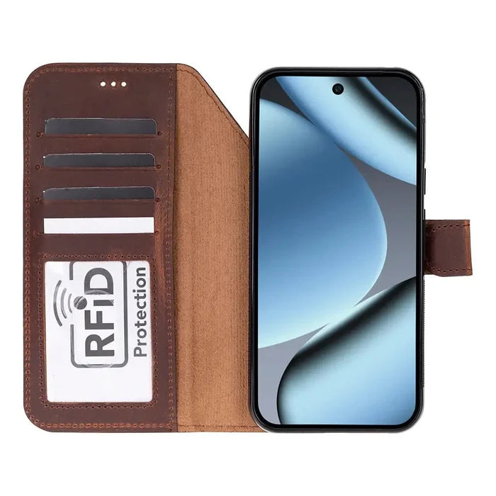 Carter Leather Pixel 10 Pro XL Detachable Wallet Case, Saddle Brown - BlackBrook Case