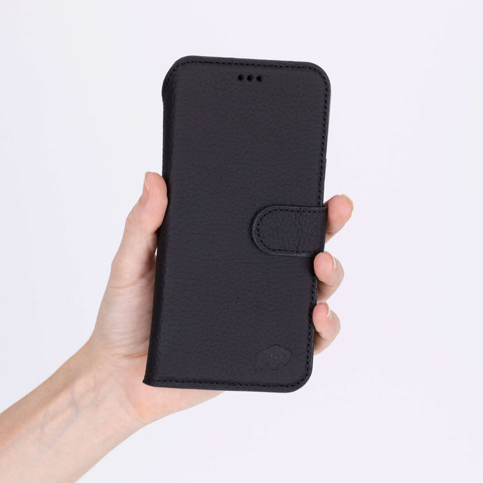 Carter Leather Pixel 10 Pro XL Detachable Wallet Case, Pebble Black - BlackBrook Case