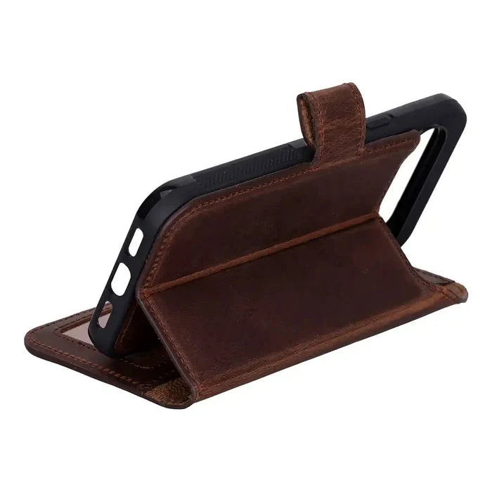 Carter Leather Pixel 10 Pro XL Detachable Wallet Case, Saddle Brown - BlackBrook Case