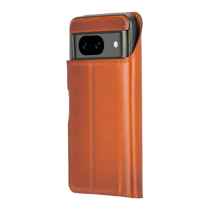 Carter Leather Pixel 8 Detachable Wallet Case, Burnished Tan - BlackBrook Case