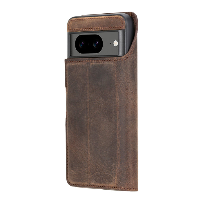 Carter Leather Pixel 8 Detachable Wallet Case, Distressed Coffee - BlackBrook Case