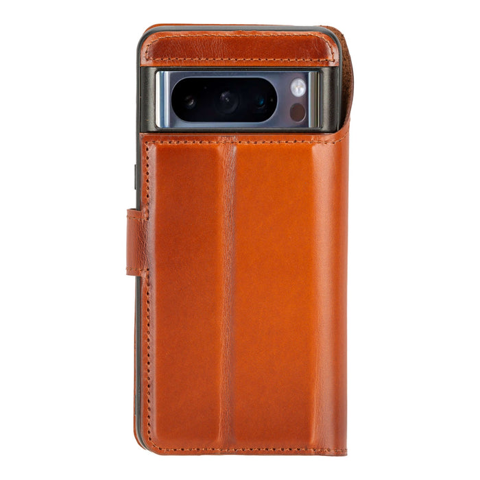 Carter Leather Pixel 8 Pro Detachable Wallet Case, Burnished Tan - BlackBrook Case