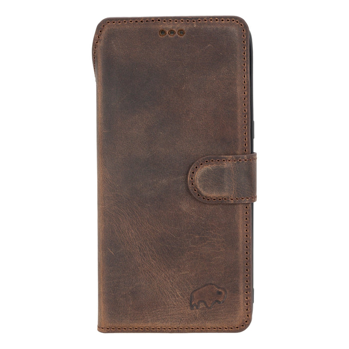Carter Leather Pixel 8 Pro Detachable Wallet Case, Distressed Coffee - BlackBrook Case