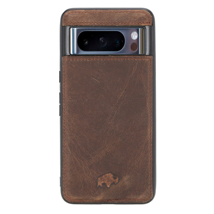 Carter Leather Pixel 8 Pro Detachable Wallet Case, Distressed Coffee - BlackBrook Case