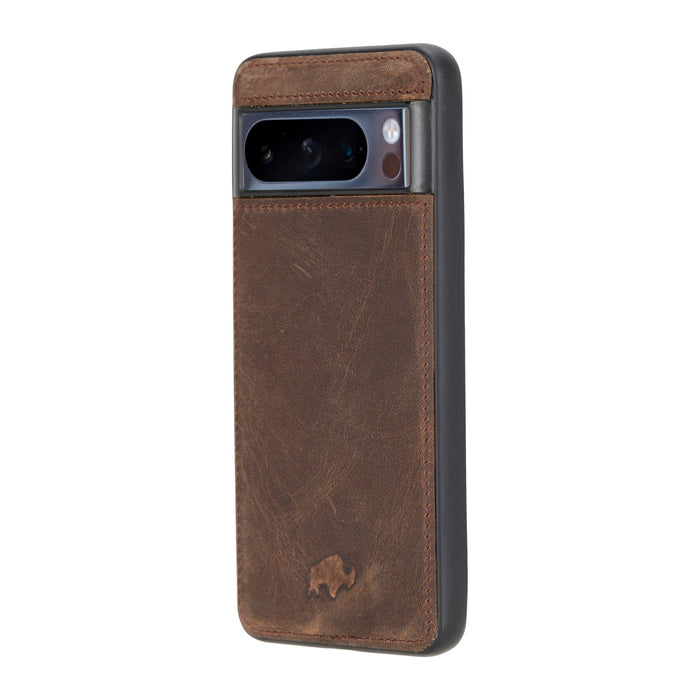 Carter Leather Pixel 8 Pro Detachable Wallet Case, Distressed Coffee - BlackBrook Case