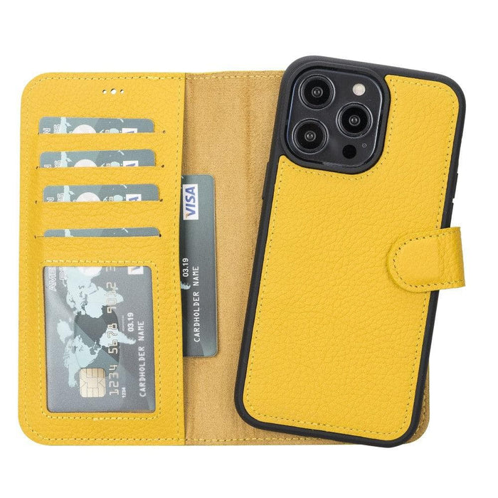 Carter Detachable Leather iPhone 14 Plus Wallet Case, Floater Yellow - BlackBrook Case