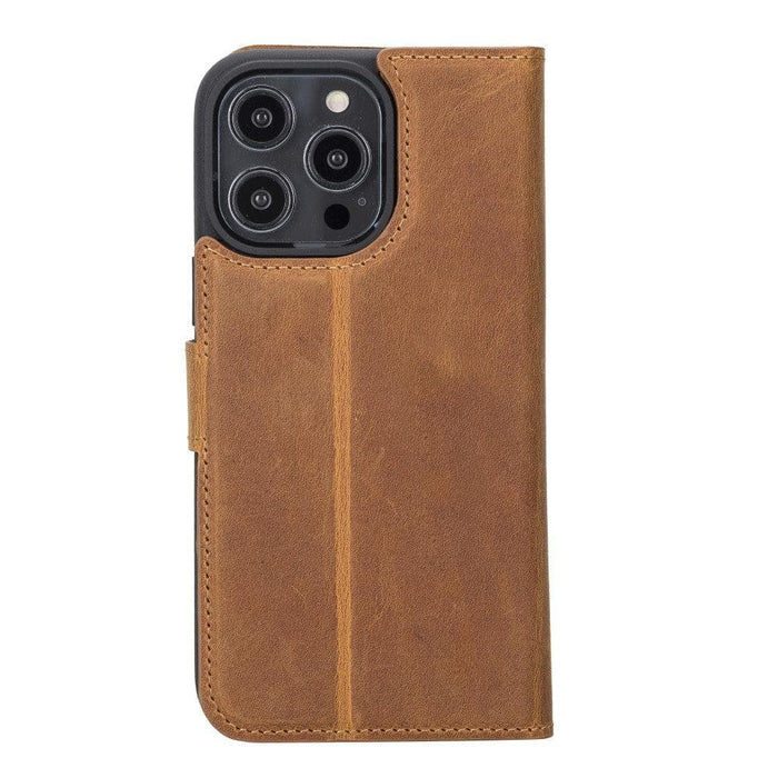 Carter Detachable Leather iPhone 14 Plus Wallet Case, Moccasin - BlackBrook Case