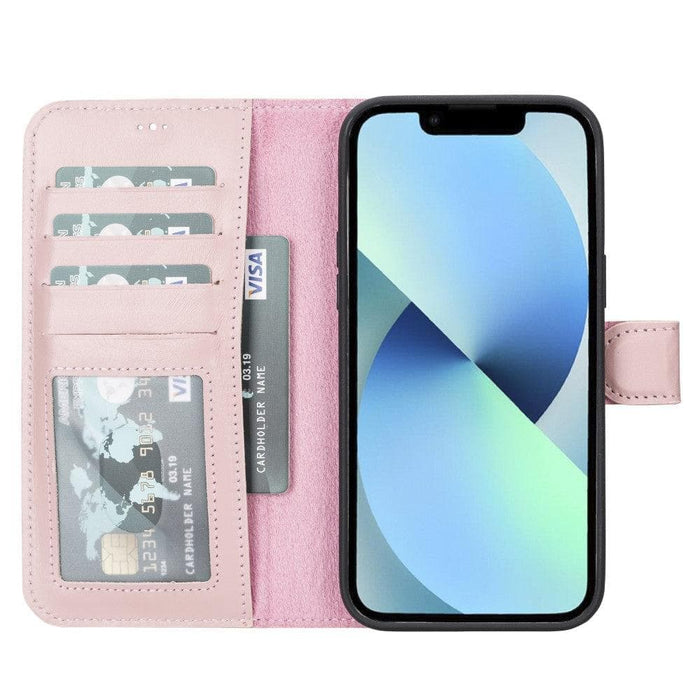 Carter Detachable Leather iPhone 14 Plus Wallet Case, Nude Pink - BlackBrook Case