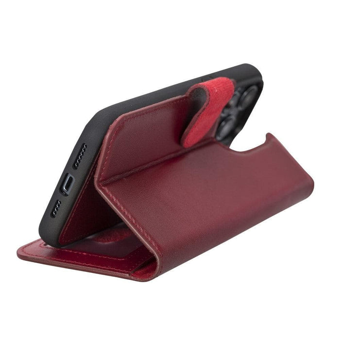 Carter Detachable Leather iPhone 14 Plus Wallet Case, Red - BlackBrook Case
