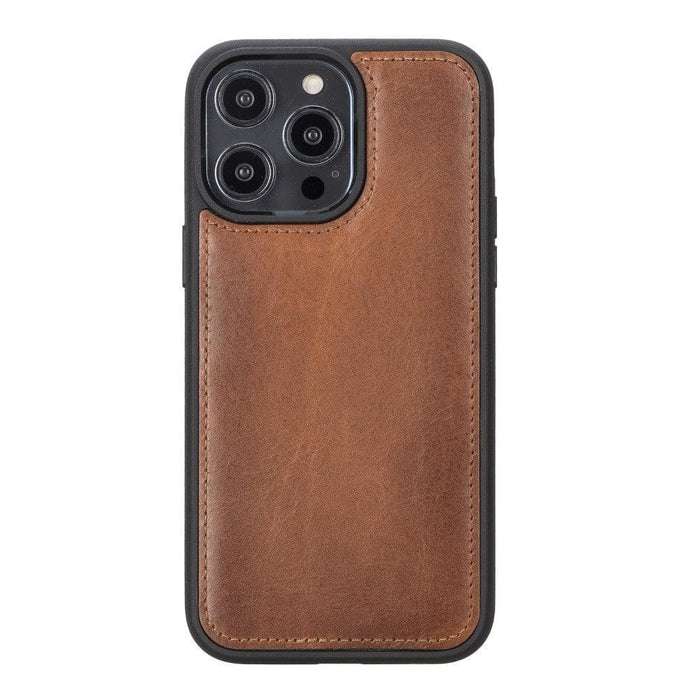Carter Detachable Leather iPhone 14 Plus Wallet Case, Rustic Tan - BlackBrook Case