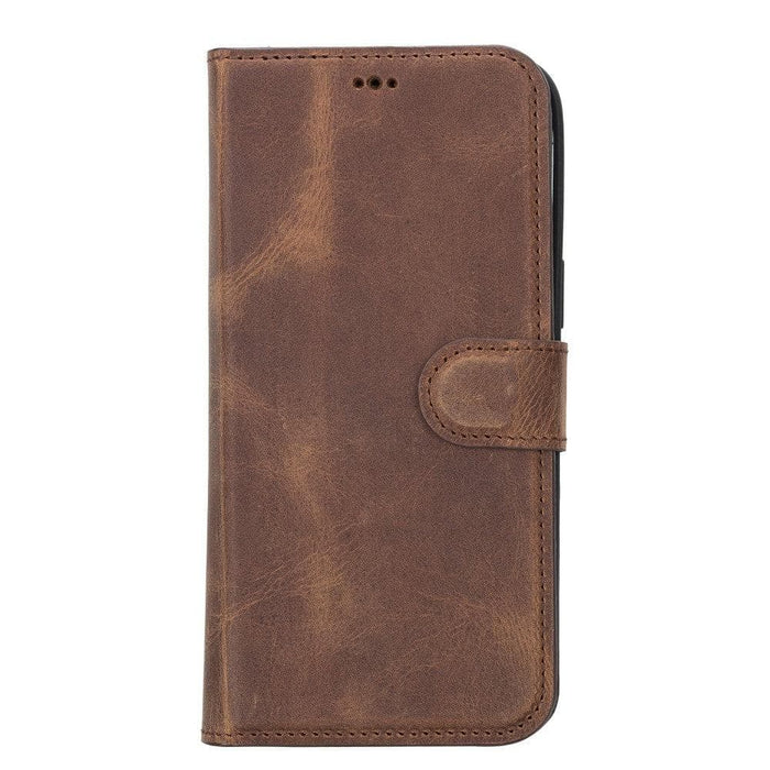 Carter Detachable Leather iPhone 14 Plus Wallet Case, Saddle Brown - BlackBrook Case