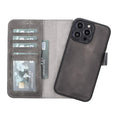 Carter Detachable Leather iPhone 14 Plus Wallet Case, Vesselle Gray - BlackBrook Case