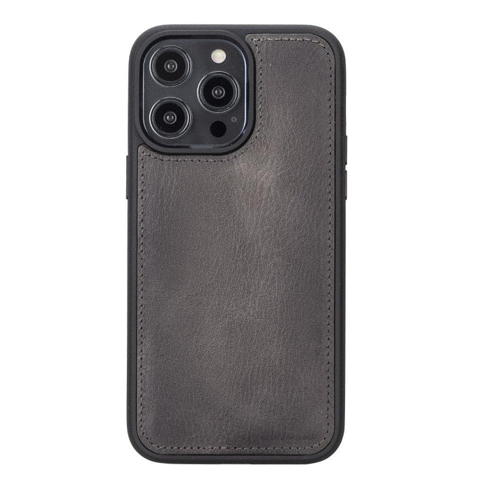 Carter Detachable Leather iPhone 14 Plus Wallet Case, Vesselle Gray - BlackBrook Case