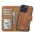 Carter Detachable Leather iPhone 14 Pro Max Wallet Case, Moccasin - BlackBrook Case