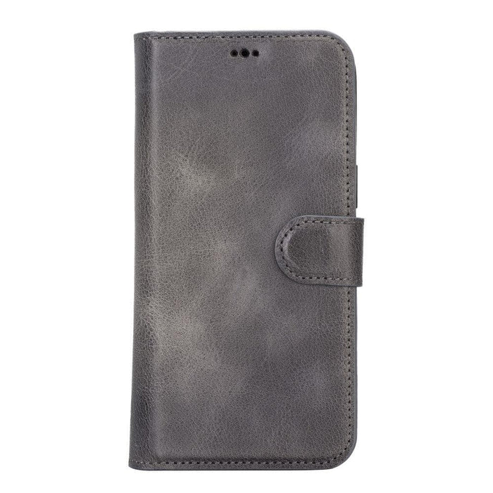 Carter Detachable Leather iPhone 14 Pro Max Wallet Case, Vesselle Gray - BlackBrook Case