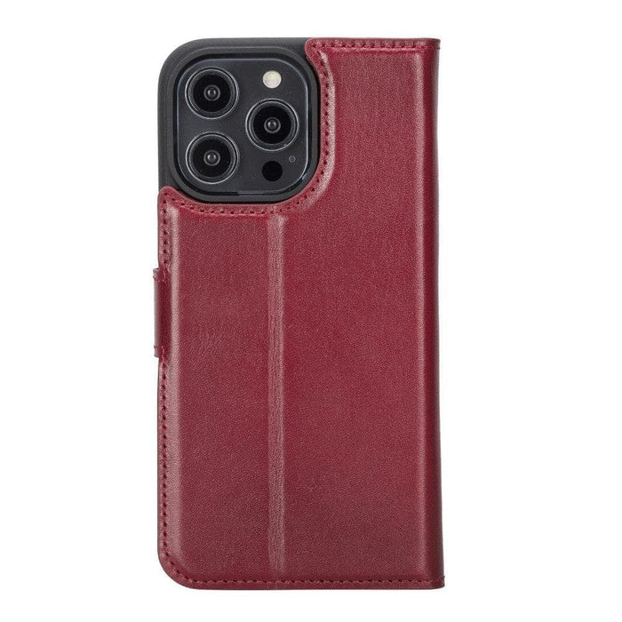 Carter Detachable Leather iPhone 14 Pro Wallet Case, Red - BlackBrook Case