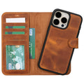 Carter Detachable Leather iPhone 15 Plus Wallet Case, Moccasin - BlackBrook Case
