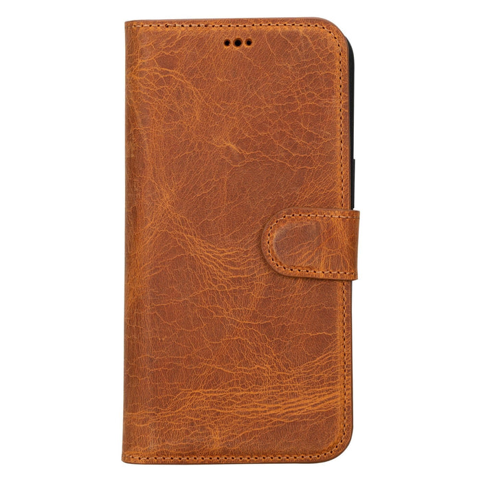 Carter Detachable Leather iPhone 15 Plus Wallet Case, Moccasin - BlackBrook Case