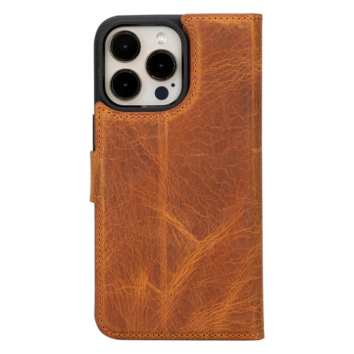 Carter Detachable Leather iPhone 15 Plus Wallet Case, Moccasin - BlackBrook Case