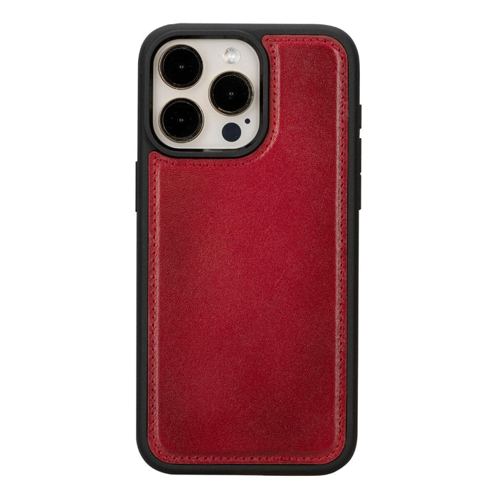 Carter Detachable Leather iPhone 15 Plus Wallet Case, Red - BlackBrook Case