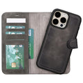 Carter Detachable Leather iPhone 15 Plus Wallet Case, Vesselle Gray - BlackBrook Case