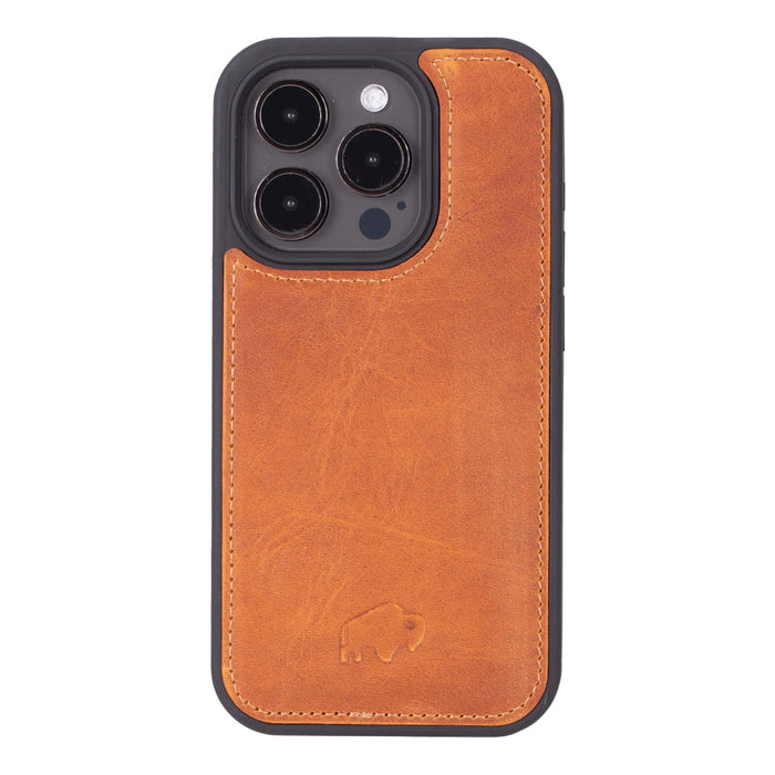 Carter Detachable Leather iPhone 15 Pro Wallet Case, Golden Brown - BlackBrook Case