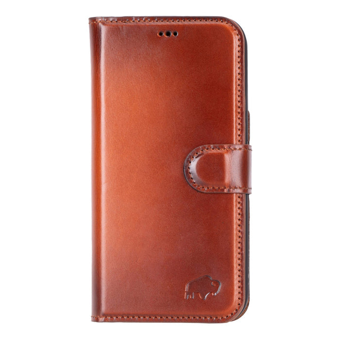 Carter Detachable Leather iPhone 15 Pro Max Wallet Case, Burnished Tan - BlackBrook Case