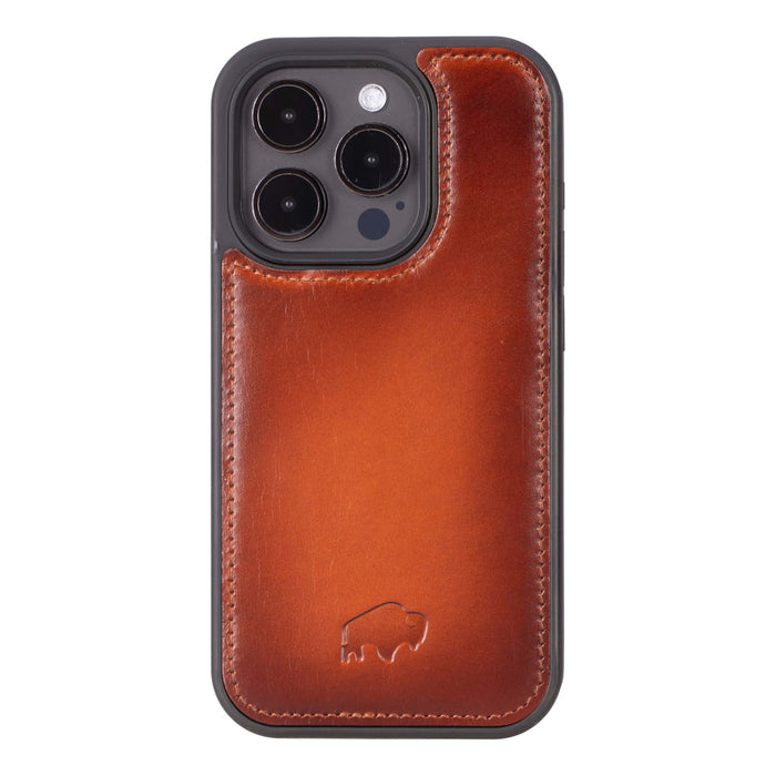 Carter Detachable Leather iPhone 15 Pro Max Wallet Case, Burnished Tan - BlackBrook Case
