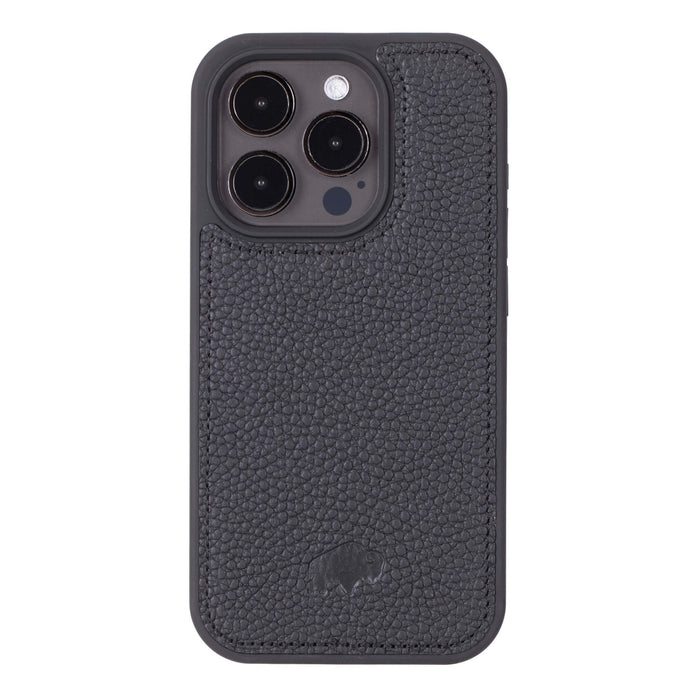 Carter Detachable Leather iPhone 15 Pro Max Wallet Case, Pebble Black - BlackBrook Case