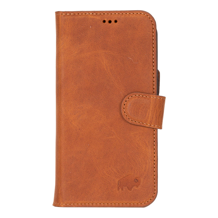 Carter Detachable Leather iPhone 16 Plus Wallet Case, Golden Brown - BlackBrook Case